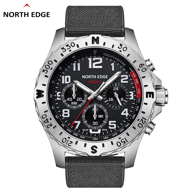 Smartwatch Premium Watches For Men - NORTH EDGE Herenhorloge Zonne-energie 316 roestvrijstalen