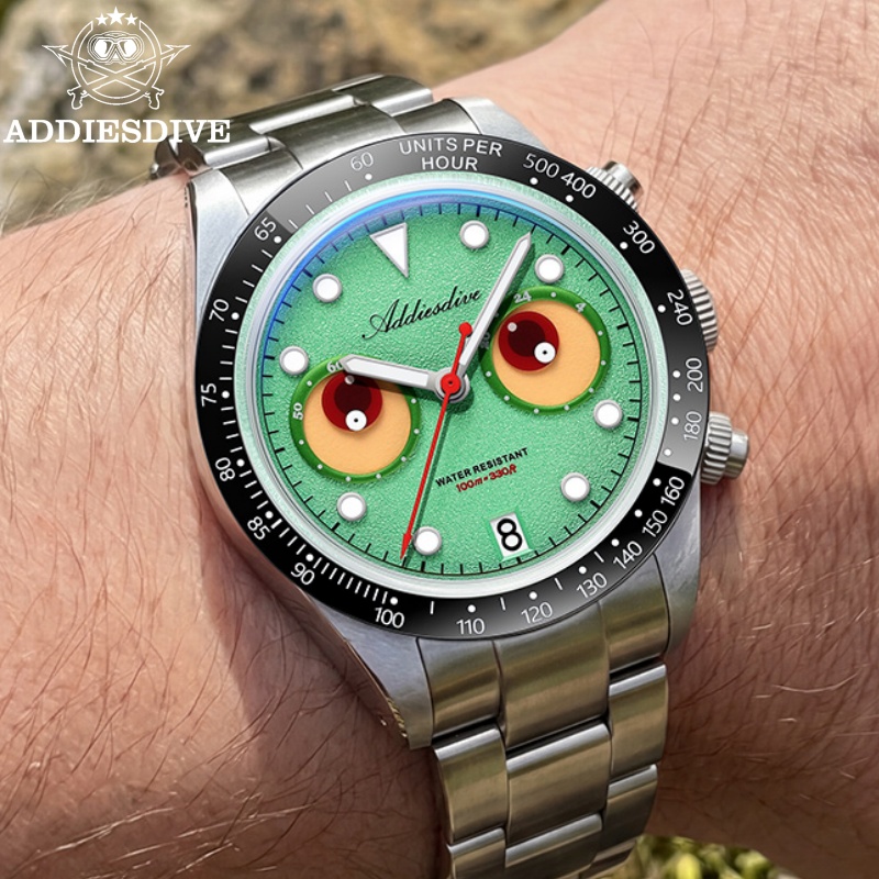 Watch Crown Pusher - ADDIESDIVE Topmerk Heren Lumineus Horloge Chronograaf