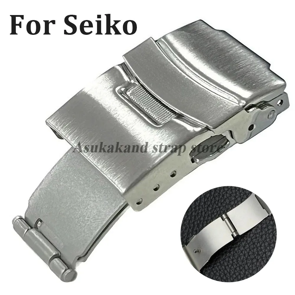 Replacement Watch Bracelet - Zilveren roestvrijstalen vouwgesp voor Seiko horlogeband