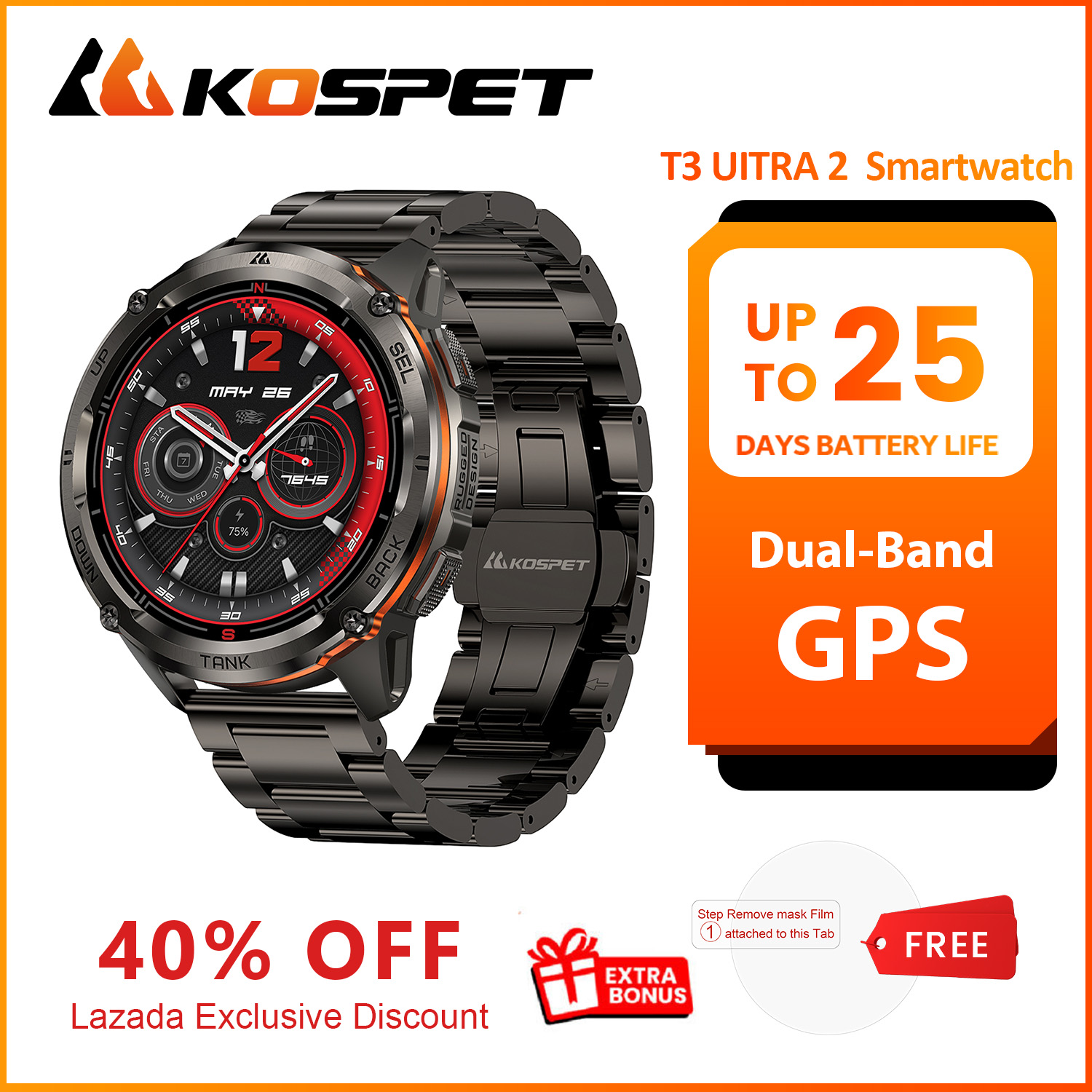 Smartwatch Premium Watches For Men - 2026 Nieuwe KOSPET TANK T3 Uitra2