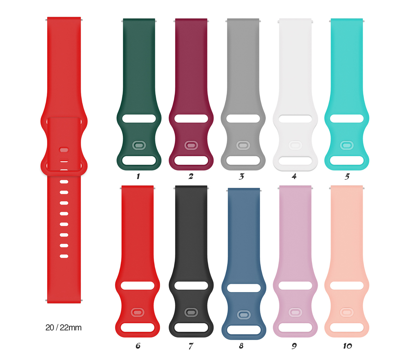 20mm 22mm Siliconen polsbandje - Titan Watches Smartwatch recensie en prijs