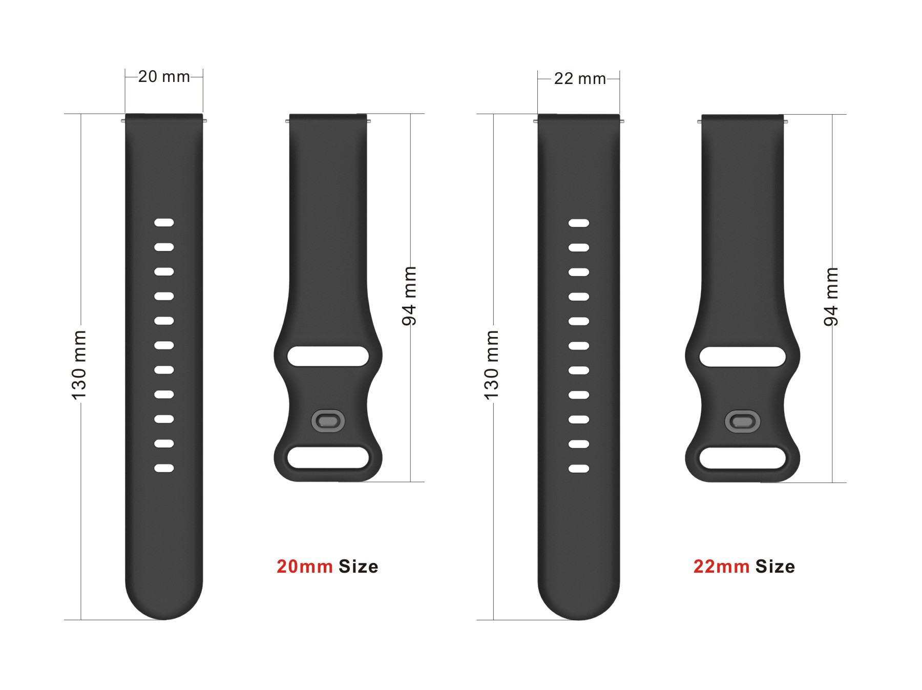 20mm 22mm Siliconen polsbandje - Titan Watches Smartwatch recensie en prijs