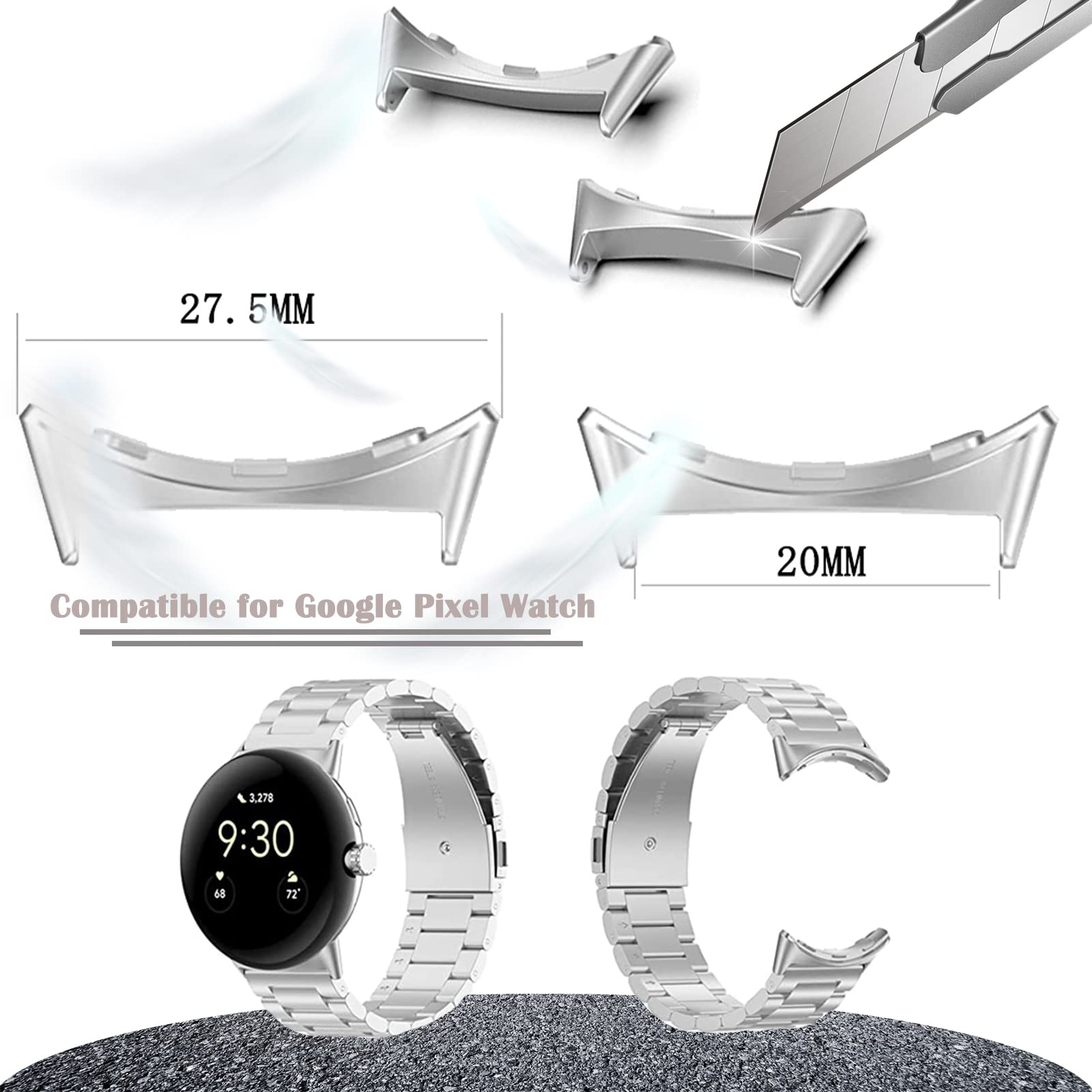 1/2 paar metalen connector voo - Replacement Watch Bracelet recensie en prijs