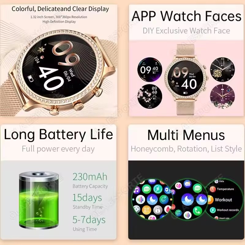 Elegante dames-smartwatch met  - Smartwatch Health Watches recensie en prijs